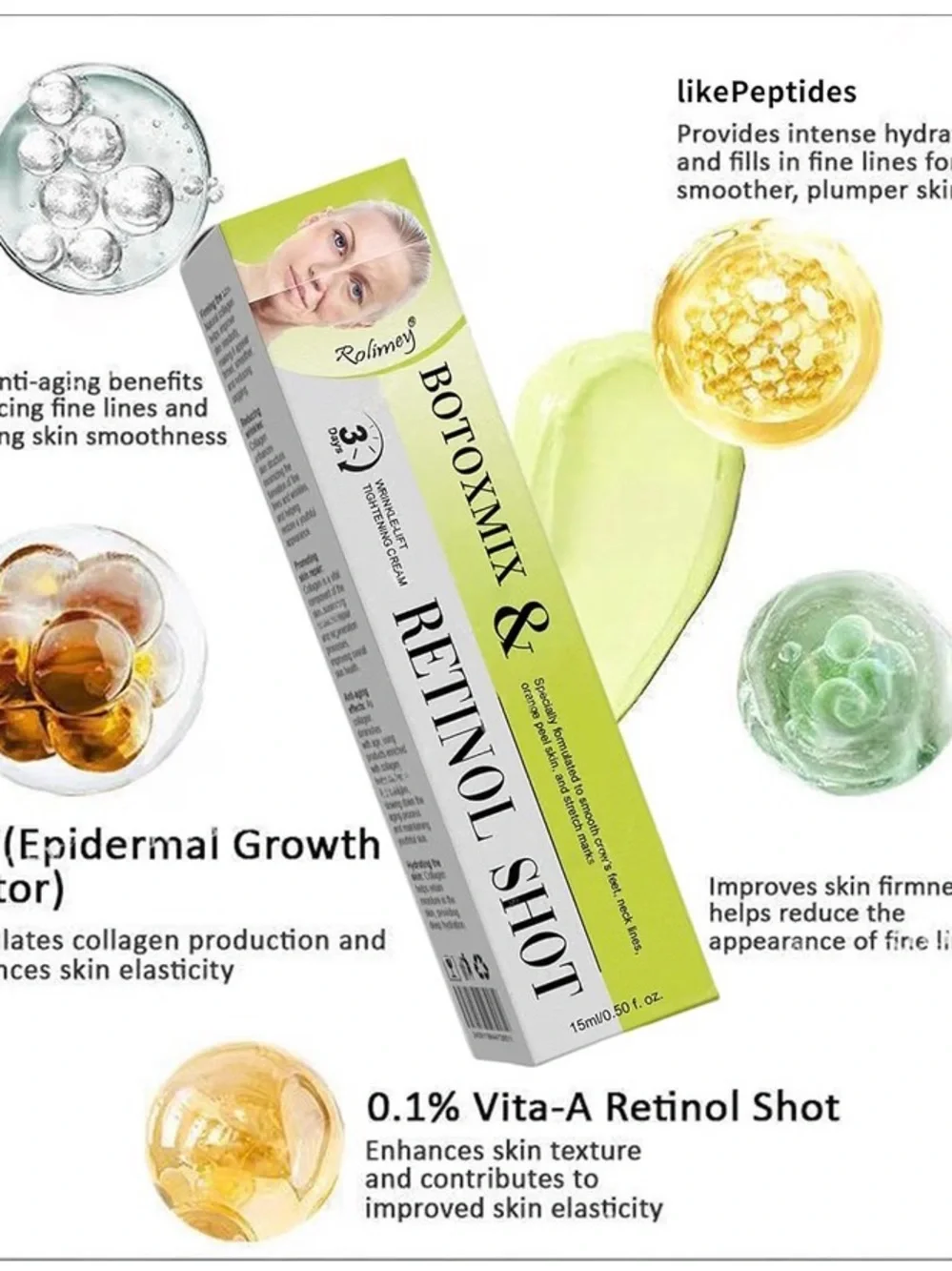 Retinol Shot Wrinkle-Lift Cream - Green/White